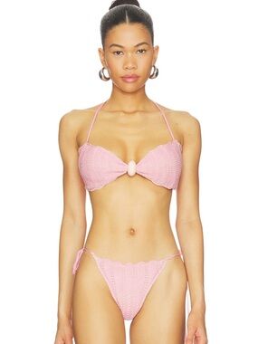 DEVON WINDSOR Pink Crochet Bikini Set